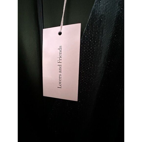 Lovers + Friends X Revolve NEW Hart Velvet V-Neck Jumpsuit Emerald Green Size S - Picture 4 of 10